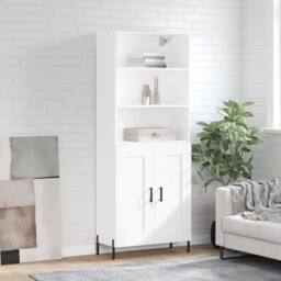 Berkfield Home Highboard White 69.5x34x180 cm Engineered Wood - thumbnail 2