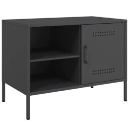 Berkfield Home TV Cabinet Black 68x39x50.5 cm Steel - thumbnail 2