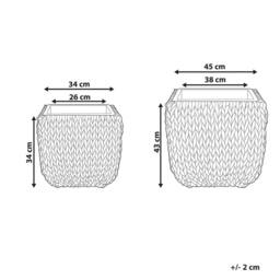 Wyld and Coco Set 2 Black PE Rattan Plant Pots Plastic Inserts Indoor and Sheltered - thumbnail 3