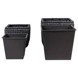 Wyld and Coco Set 2 Black PE Rattan Plant Pots Plastic Inserts Indoor and Sheltered - thumbnail 5