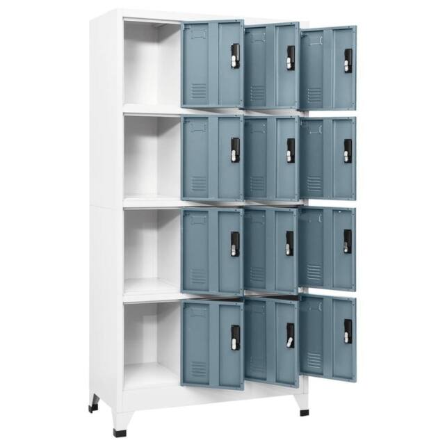 Berkfield Home Locker Cabinet Light Grey & Dark Grey 90x45x180 cm Steel - Size: 90 x 45 x 180 cm - image 1