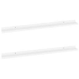 Berkfield Home Wall Shelves 2 pcs White 100x9x3 cm - Size: 100 x 9 x 3 cm - thumbnail 2