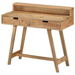 Berkfield Home Desk 100x45x90 cm Solid Rough Mango Wood in Brown - Size: 100 x 45 x 90 cm - thumbnail 1
