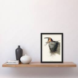 Artery8 Birds of America Barn Swallow Audubon Nature Framed Wall Art Print in White - Size: A4 - thumbnail 4