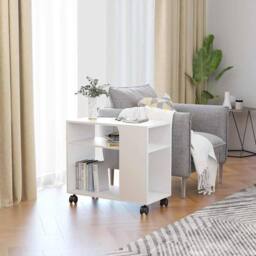 Berkfield Home Side Table White 70x35x55 cm Engineered Wood - Size: 70 x 35 x 55 cm - thumbnail 1