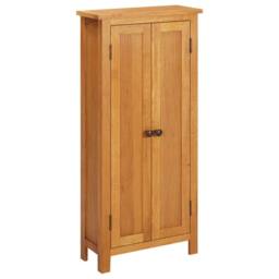 Berkfield Home Storage Cabinet 50x22x110 cm Solid Oak Wood in Brown - Size: 50 x 22 x 110 cm - thumbnail 2