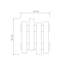 Decortie Wave' Modern Coat Rack Wall-Mounted 8 Hooks 69x81cm in Brown - Size: 1 Pack - thumbnail 4