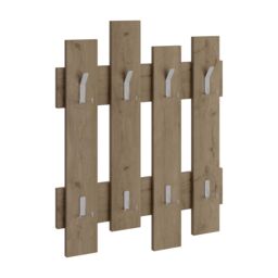 Decortie Wave' Modern Coat Rack Wall-Mounted 8 Hooks 69x81cm in Brown - Size: 1 Pack - thumbnail 3