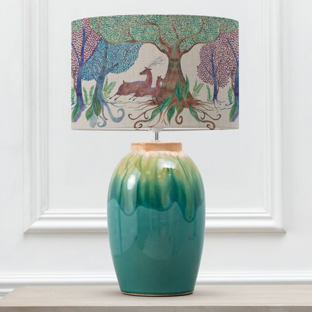 Voyage Maison Eucalypt Table Lamp With Willow Woods Eva Lampshade in Blue - image 1