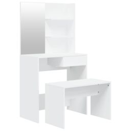 Berkfield Home Dressing Table Set White 74.5x40x141 cm - thumbnail 2