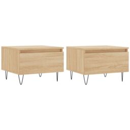Berkfield Home Coffee Tables 2 pcs Sonoma Oak 50x46x35 cm Engineered Wood in Brown - Size: 50 x 46 x 35 cm - thumbnail 2