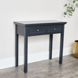 Melody Maison Navy Black 2 Drawer Console / Dressing Table - Daventry Navy Black Range - thumbnail 4