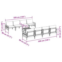 Berkfield Home Garden Sofa Set 9 pcs Anthracite 70 x 70.5 x 31.5 cm - thumbnail 9