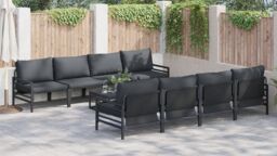 Berkfield Home Garden Sofa Set 9 pcs Anthracite 70 x 70.5 x 31.5 cm - thumbnail 4