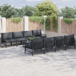 Berkfield Home Garden Sofa Set 9 pcs Anthracite 70 x 70.5 x 31.5 cm - thumbnail 1