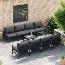 Berkfield Home Garden Sofa Set 9 pcs Anthracite 70 x 70.5 x 31.5 cm - thumbnail 3