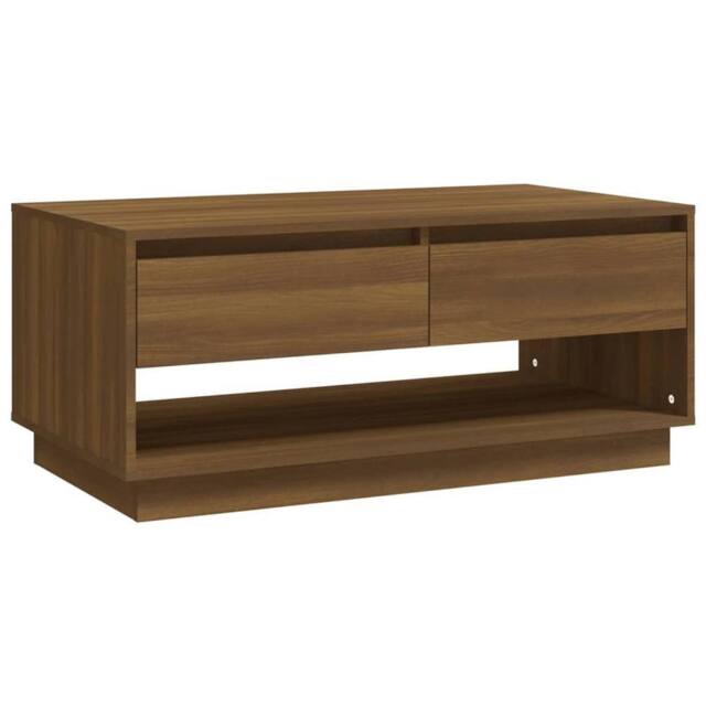 Berkfield Home Coffee Table Brown Oak 102.5x55x44 cm Engineered Wood - image 1