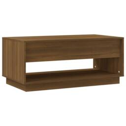 Berkfield Home Coffee Table Brown Oak 102.5x55x44 cm Engineered Wood - thumbnail 5
