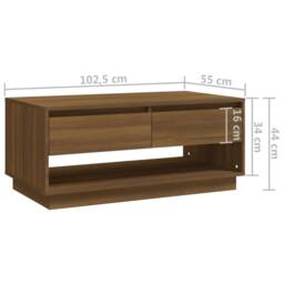 Berkfield Home Coffee Table Brown Oak 102.5x55x44 cm Engineered Wood - thumbnail 9