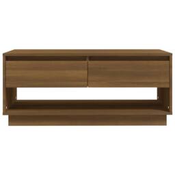 Berkfield Home Coffee Table Brown Oak 102.5x55x44 cm Engineered Wood - thumbnail 4