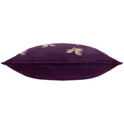 Paoletti Guilded Palms Embroidered Cushion in Plum - Size: 45 cm x 45 cm - thumbnail 3