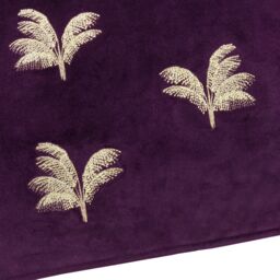 Paoletti Guilded Palms Embroidered Cushion in Plum - Size: 45 cm x 45 cm - thumbnail 4