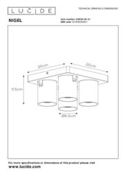Lucide 'NIGEL' Dimmable Stylish Decorative Indoor LED Ceiling Spotlight GU10 in White - thumbnail 6