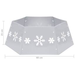 Berkfield Home Durable Christmas Tree Skirt Silver & White √ò68x25 cm - Size: 68x25 cm - thumbnail 7