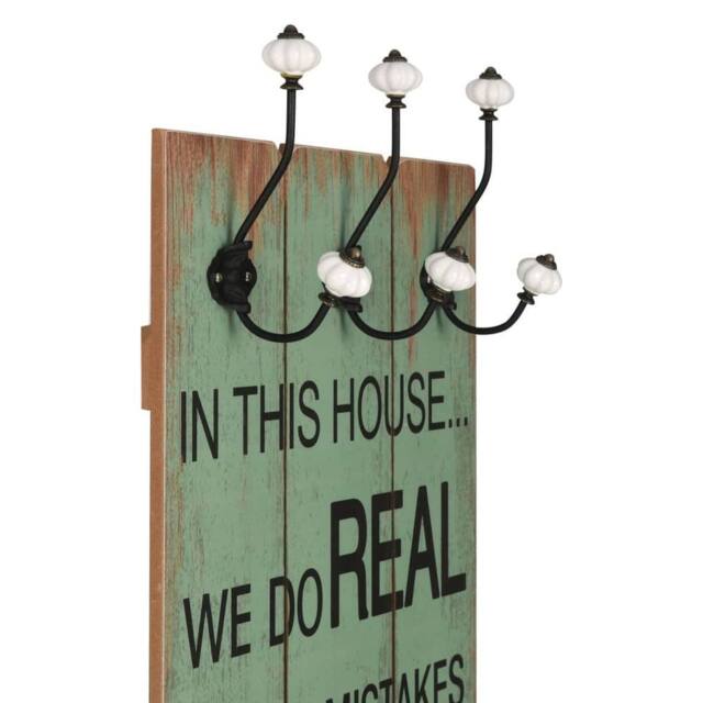 Berkfield Home Wall-mounted Coat Rack with 6 Hooks 120x40 cm HAPPY LOVE - image 1