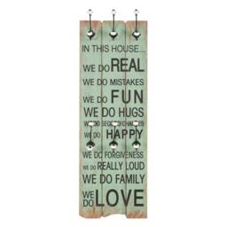 Berkfield Home Wall-mounted Coat Rack with 6 Hooks 120x40 cm HAPPY LOVE - thumbnail 3