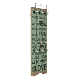 Berkfield Home Wall-mounted Coat Rack with 6 Hooks 120x40 cm HAPPY LOVE - thumbnail 2