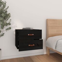 Berkfield Home Wall-mounted Bedside Cabinets 2 pcs Black 50x36x40 cm - Size: 50 x 36 x 40 cm - thumbnail 3