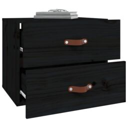 Berkfield Home Wall-mounted Bedside Cabinets 2 pcs Black 50x36x40 cm - Size: 50 x 36 x 40 cm - thumbnail 4