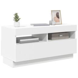 Berkfield Home TV Cabinet with LED Lights White 80x35x40 cm - Size: 80 x 35 x 40 cm - thumbnail 6