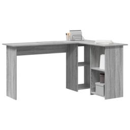 Berkfield Home Grey Computer Desk Grey Sonoma MDF Medium Storage Desk - thumbnail 3