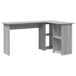Berkfield Home Grey Computer Desk Grey Sonoma MDF Medium Storage Desk - thumbnail 2
