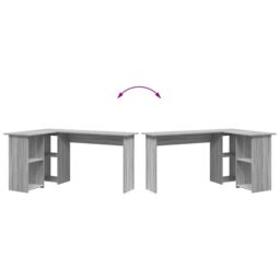 Berkfield Home Grey Computer Desk Grey Sonoma MDF Medium Storage Desk - thumbnail 8