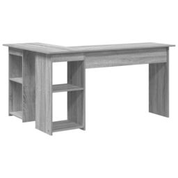 Berkfield Home Grey Computer Desk Grey Sonoma MDF Medium Storage Desk - thumbnail 6