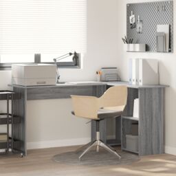 Berkfield Home Grey Computer Desk Grey Sonoma MDF Medium Storage Desk
