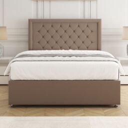 "BSSPOKE Nova Divan Bed Plush 24"" Headboard 2Drawers Same Side & No Mattress in Bronze - Size: Double" - thumbnail 3
