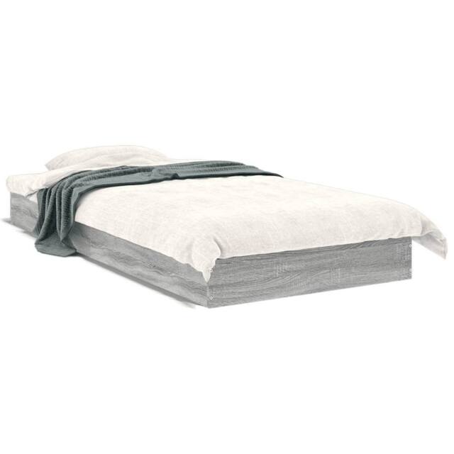 Berkfield Home Bed Frame Frame Grey Sonoma 75x190 cm Small Single Wood - image 1