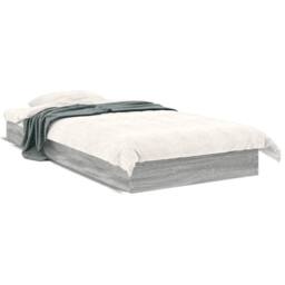 Berkfield Home Bed Frame Frame Grey Sonoma 75x190 cm Small Single Wood - thumbnail 1