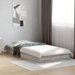 Berkfield Home Bed Frame Frame Grey Sonoma 75x190 cm Small Single Wood - thumbnail 2