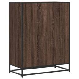 Berkfield Home Shoe Cabinet Brown Oak 75x38x97.5 cm Engineered Wood & Metal - thumbnail 6