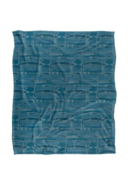 JQ Licensing Jl-Jp Lodge Canoe Pattern 2 Silky Touch Super Soft Throw Blanket 152 X 127 cm in White - image 1