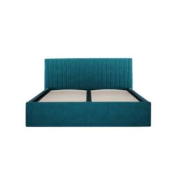 Wyld Haus Dublin Teal Velvet 4ft6 Double Ottoman Bed with Ribbed Headboard - thumbnail 4