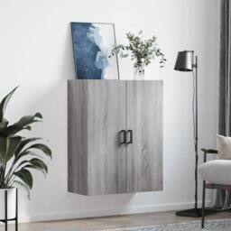 Berkfield Home Wall Mounted Cabinet Grey Sonoma 69.5x34x90 cm - thumbnail 3