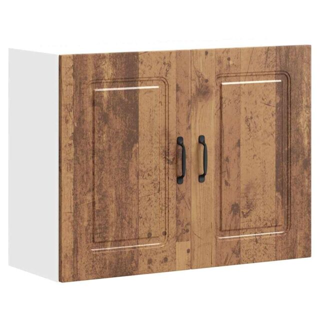 Berkfield Home Kitchen Wall Cabinet Kalmar Old Wood Engineered Wood in Brown - image 1