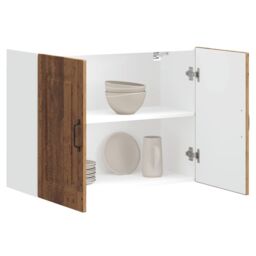 Berkfield Home Kitchen Wall Cabinet Kalmar Old Wood Engineered Wood in Brown - thumbnail 4