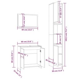 Berkfield Home 3 Piece Bathroom Furniture Set Grey Sonoma Engineered Wood - thumbnail 6